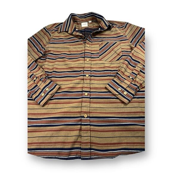 Rowm Striped Button Front Shirt Size Large - Picture 2 of 5